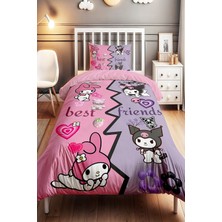 Özgürce Sevimli Kuromi ve My Melody Desenli Çocuk Nevresim Takımı