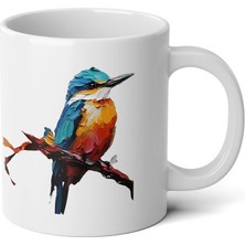 Ivart Renkli Kuş Baskılı Premium Porselen Kupa Bardak