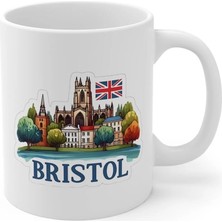 Ivart Bristol Ingiltere Şehir Temalı Baskılı Premium Porselen Kupa Bardak