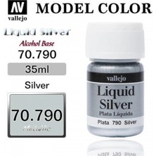 Vallejo 70790 35 Ml. (211) Silver (Alcohol Based), Metal Pigmentli Alkol Bazlı Model Boyası