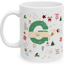 Ivart Kişiye Özel Ad Soyad Yılbaşı Temalı Baskılı Porselen Kupa Bardak-Isme Özel-Yeni Yıl-Hediye