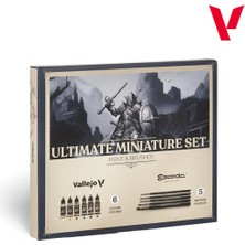Vallejo 72206 6X18 Ml. ve 5xfırça, Ultimate Miniature, Game Color Serisi Model Boyası Seti