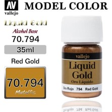 Vallejo 70794 35 Ml. (215) Red Gold (Alcohol Based), Metal Pigmentli Alkol Bazlı Model Boyası