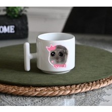 Ivart Queen Hamster-Kraliçe Baskılı Porselen T Kulplu Kupa Bardak-Hediye