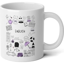 Ivart Kişiye Özel Öğretmenler Gününe Özel-Ingilizce Öğret-Baskılı Premium Porselen Kupa Bardak