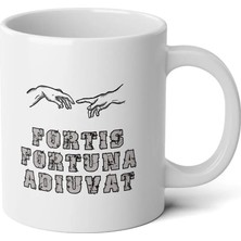 Ivart Fortis Fortuna Adiuvat Baskılı Premium Porselen Kupa Bardak-Motto