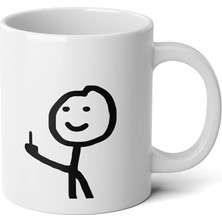 Ivart Tek Orta Parmak Baskılı Premium Porselen kupa bardak - Nah