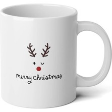 Ivart Yılbaşı Temalı Geyik Baskılı Premium Porselen kupa bardak