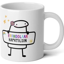 Ivart Erkekler-Erkolar Kapatılsın Baskılı Premium Porselen Kupa Bardak-Motto-Hediye