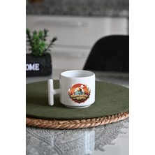 Ivart Mescidi Aksa Baskılı Premium Porselen T Kulplu Kupa Bardak-Latte Fincanı-Motto-Kubbet’üs Sahra