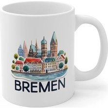 Ivart Bremen Almanya Şehir Temalı Baskılı Premium Porselen Kupa Bardak