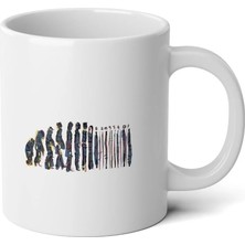 Ivart Insan Evrimi Baskılı Premium Porselen Kupa Bardak