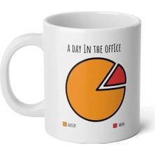 Ivart Ofiste Bir Gün  Baskılı Porselen Standart  Kupa Bardak-Hediye-