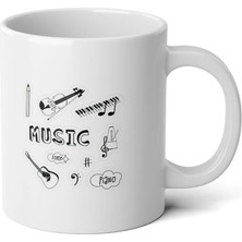 Ivart Kişiye Özel Öğretmenler Gününe Özel-Müzik Öğret.-Baskılı Premium Porselen Kupa Bardak