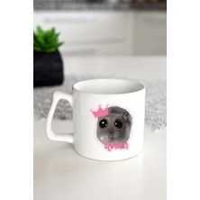 Ivart Queen Hamster-Kraliçe Baskılı Porselen Standart Lüks Kupa Bardak-Hediye