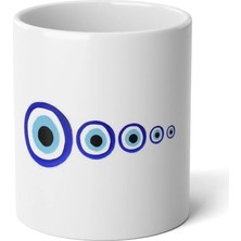 Ivart Nazar Boncuğu Beşli Baskılı Premium Porselen kupa bardak