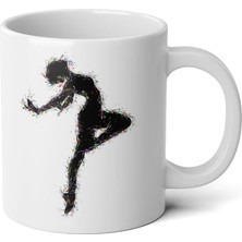 Ivart Siyah Kadın Silueti Tasarım Baskılı Premium Beyaz Porselen Kupa Bardak