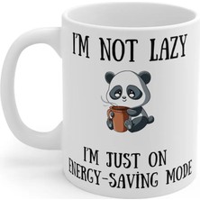 Ivart Panda Temalı-Tembel Değilim Enerji Tasarrufu Modundayım Baskılı Porselen Kupa Bardak-Yeni Yıl-Hediye