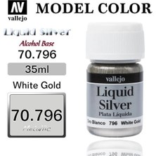 Vallejo 70796 35 Ml. (217) White Gold (Alcohol Based), Metal Pigmentli Alkol Bazlı Model Boyası
