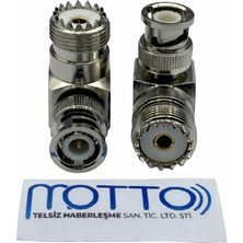 Motto Uhf Dişi – Bnc Erkek 90° Açılı Rf Konnektör
