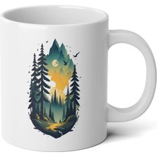 Ivart Doğa Manzaralı Kamp Baskılı Premium Porselen Kupa Bardak