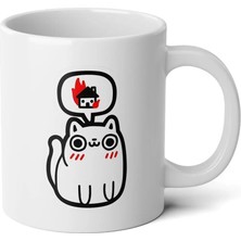 Ivart Kedi Baskılı Premium Porselen Kupa Bardak-02