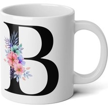 Ivart Kişiye Özel B Harfli Baskılı Premium Porselen kupa bardak