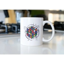 Ivart Renkli Zeka Küpü Baskılı Premium Porselen Kupa Bardak-Rubik Küp