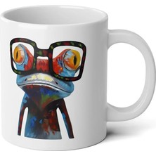 Ivart Renkli Kurbağa Baskılı Premium Porselen Kupa Bardak