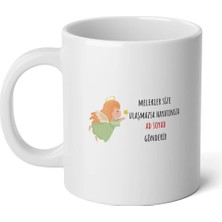 Ivart Kişiye Özel Melekler Size Ulaşamazsa Ad Gönderir Baskılı Porselen Kupa Bardak-Doğum Günü-Hediye