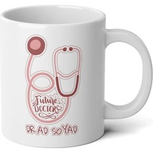 Ivart Kişiye Özel Geleceğin Kadın  Doktoru Baskılı Premium Porselen Kupa Bardak-Hediye-Motto