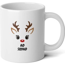 Ivart Yılbaşı Temalı Kişiye Özel Geyik Baskılı Premium Porselen kupa bardak