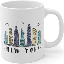 Ivart New York Şehir Baskılı Premium Porselen Kupa Bardak