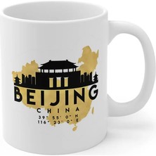Ivart Beijing Çin Şehir Temalı Baskılı Premium Porselen Kupa Bardak