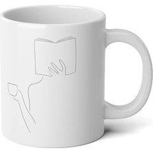 Ivart Kişiye Özel Kadın ve Kitap Baskılı Premium Porselen Kupa Bardak