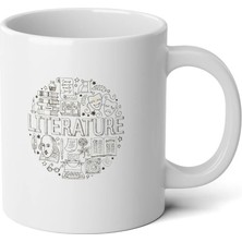 Ivart Kişiye Özel Öğretmenler Gününe Özel-Edebiyat Öğret-Baskılı Premium Porselen Kupa Bardak