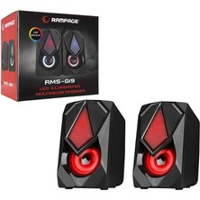 Go İthalat Siyah - Rgb Işıklı 1+1 Hoparlör Speakaer Set USB Kablo 2.0 Multimedya - 5W (5468)