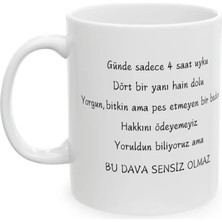 Ivart Bu Dava Sensiz Olmaz Baskılı Porselen Standart  Kupa Bardak-Hediye-Kişiye Özel