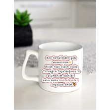 Ivart Ben Kendimden Çok Memnunum Allah Razı Olsun Baskılı Premium Porselen Kupa Bardak-Motto-Yıldız