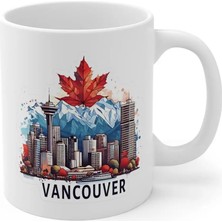 Ivart Vancouver Şehir Temalı Baskılı Premium Porselen Kupa Bardak