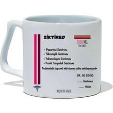 Ivart Kişiye Özel Ziktired Ila*ç Tasarım Baskılı Premium Beyaz Porselen Kupa Bardak-Hemşire, Doktor,eczacı