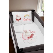 Özgürce Çocuklar Için 75X120 Park Yatak Beşik Nevresim Takımı Balerin Tavşan