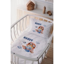 Özgürce %100 Pamuk Saten Isimli Anne Yanı Beşik Nevresim Takımı, Ayıcık Desenli