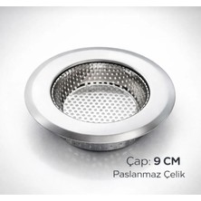 Yeterx 9 cm Paslanmaz Çelik Lavabo Süzgeci – Mutfak Gideri Için Tıkanma Önleyici Filtre