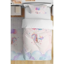 Özgürce Rüya Gibi Unicorn Desenli Tek Kişilik Bebek Nevresim Takımı