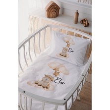 Özgürce Yumuşak Pamuk Saten Isimli Anne Yanı Beşik Nevresim Takımı