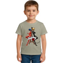 Sedirli Unisex Ladybug Baskılı Çocuk Tişört Pamuklu Penye Kumaş