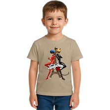 Sedirli Unisex Ladybug Baskılı Çocuk Tişört Pamuklu Penye Kumaş