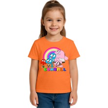 Sedirli Unisex Gumball Baskılı Çocuk Tişört Pamuklu Penye Kumaş