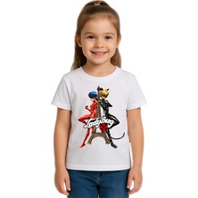 Sedirli Unisex Ladybug Baskılı Çocuk Tişört Pamuklu Penye Kumaş